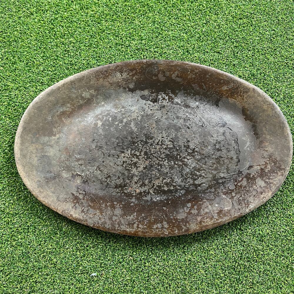 Vintage Oval Cast Iron Skillet Sizzle Steak Platter